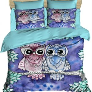 купить Постельное белье Lighthouse Ranforce 3D Night Owls Фиолетовый фото