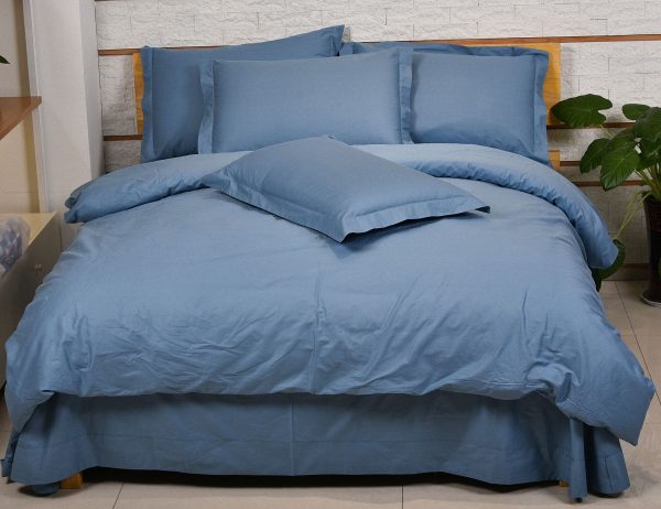купить Однотонное постельное белье La Scala сатин S-37 Синий фото
