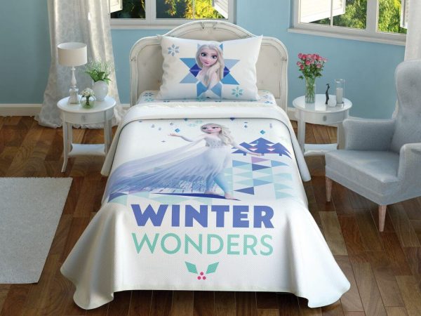 купить Детское постельное белье с покрывалом-пике TAC Frozen2 Wonders Голубой фото