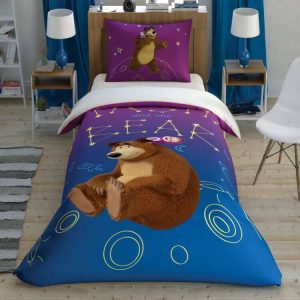 купить Светящееся подростковое постельное белье Disney TAC Masha & The Bear Galaxy Glow Ранфорс Синий фото