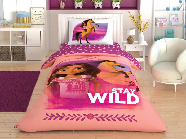 купить Подростковое постельное белье Disney TAC Spirit Stay Wild Ранфорс Розовый фото