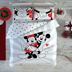 купить Постельное белье TAC Disney M&M Love Day Glow Светящееся Красный|Серый фото